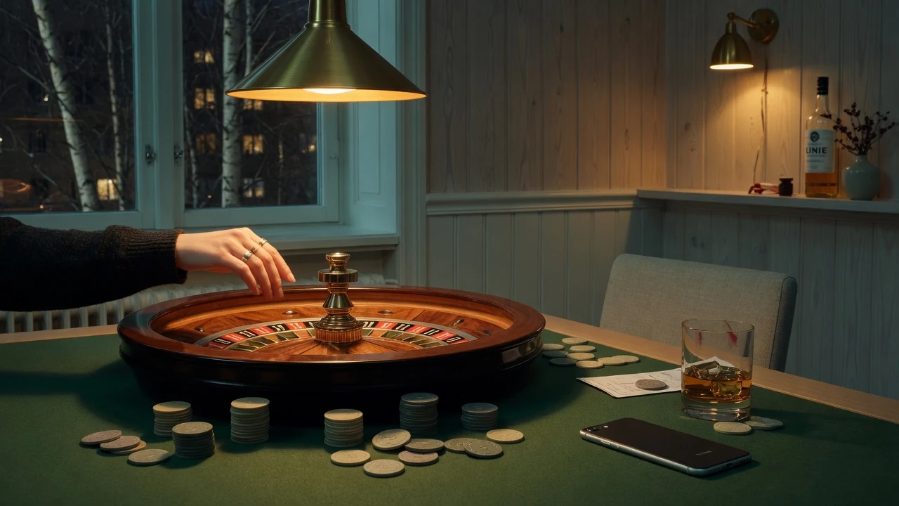 Rouletthjul som snurrar på ett casinobord i Sverige