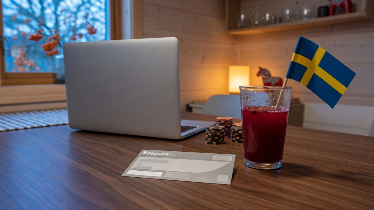 Paysafecard voucher med casinotema och svensk detalj